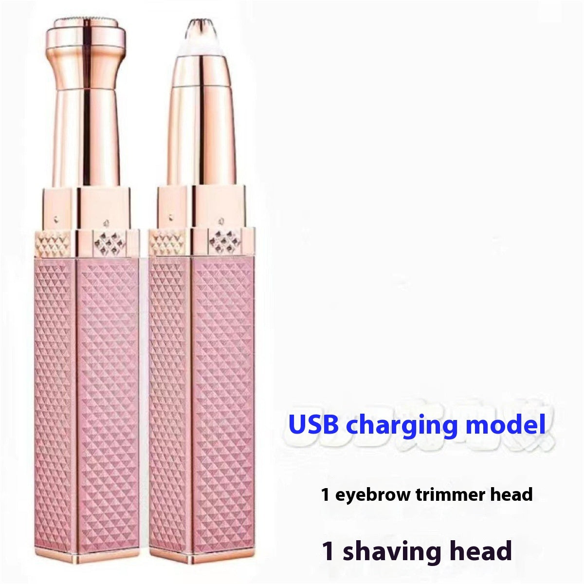 USB Rechargeable Lipstick Shaver 2 in 1 Ladies Eyebrow Trimmer