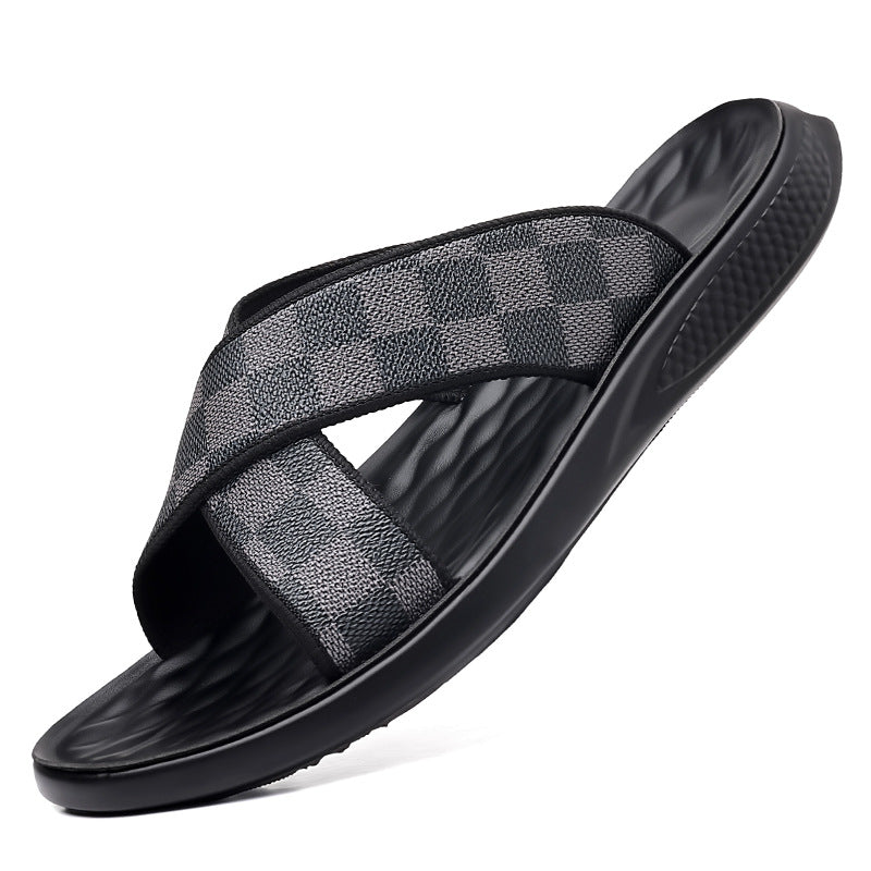 Men's Checkered Beach Shoes Sandals For Outdoor Use