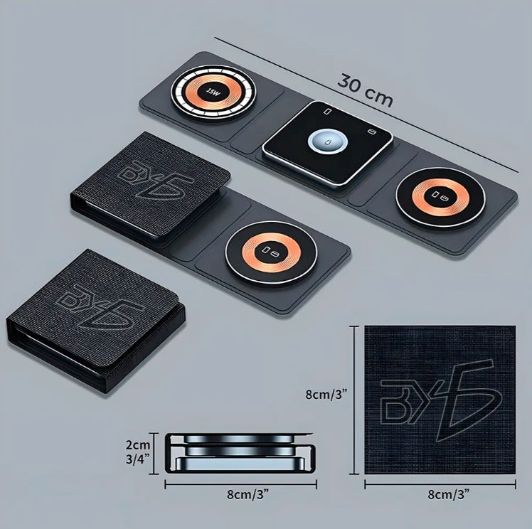 3 In 1 Portable Magnetic Foldable Wireless Charging