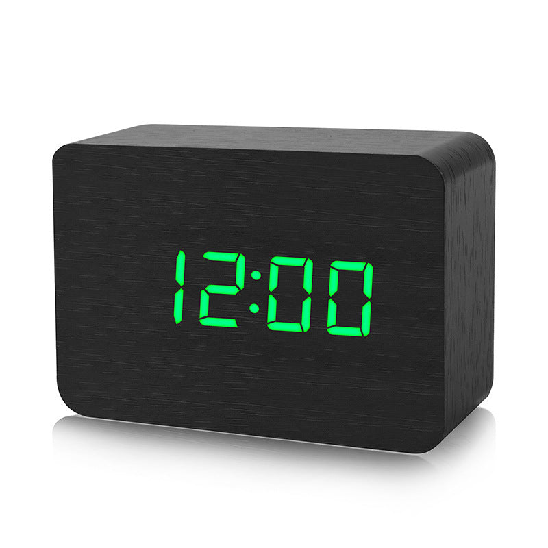 Led Digital Electronic Alarm Desktop Usb Wood Night Light